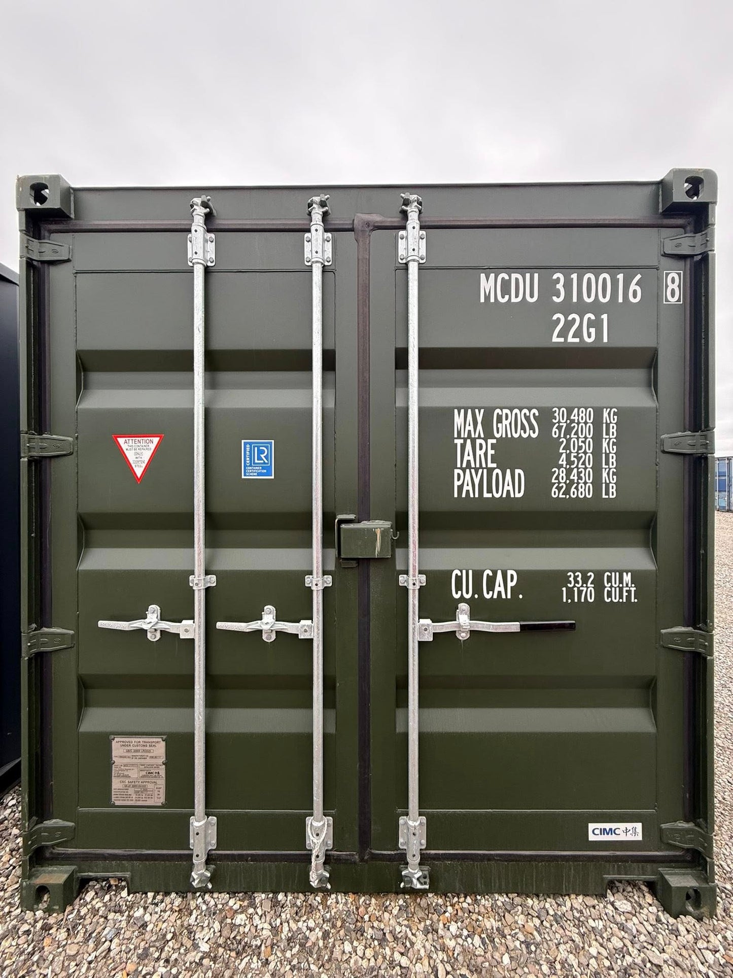 Fabriksny 20 fods RAL6007