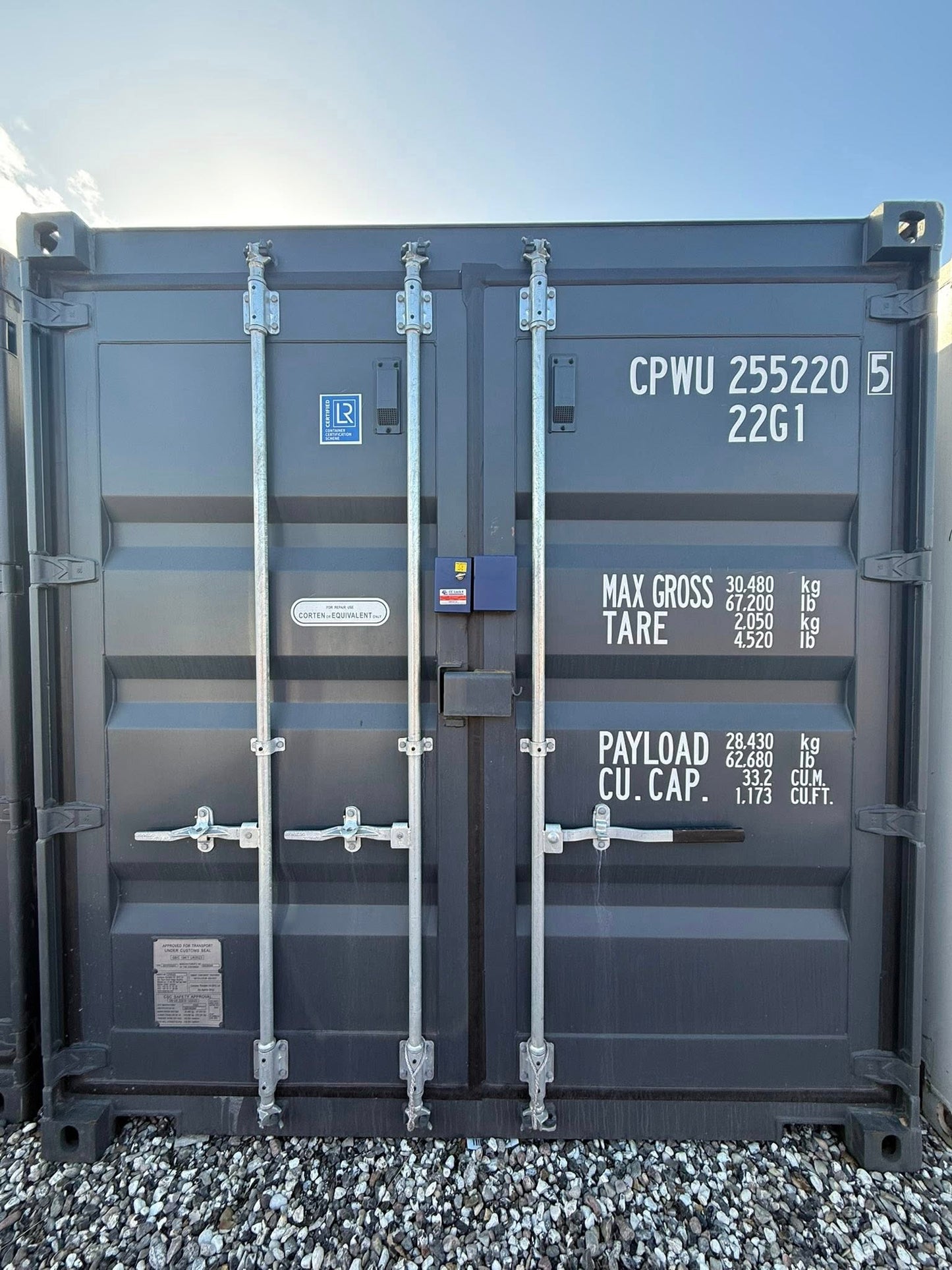 Ny 20 fods container m. klasse 5 lås