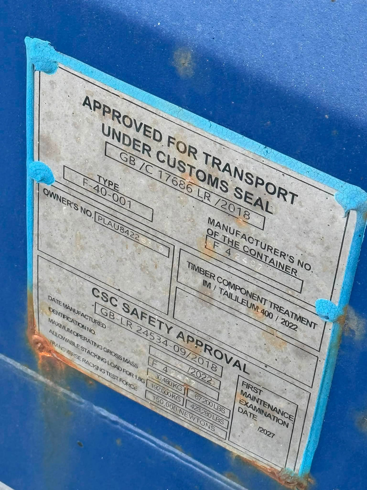 Brugt 20 fods container