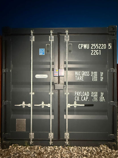 Isolerede 20 fods container m. klasse 5 lås