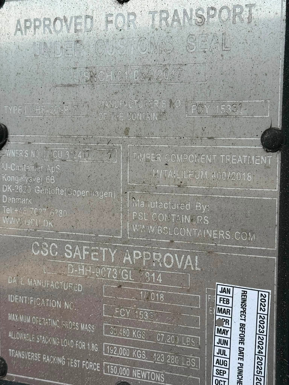 Sødygtig 20 fods container