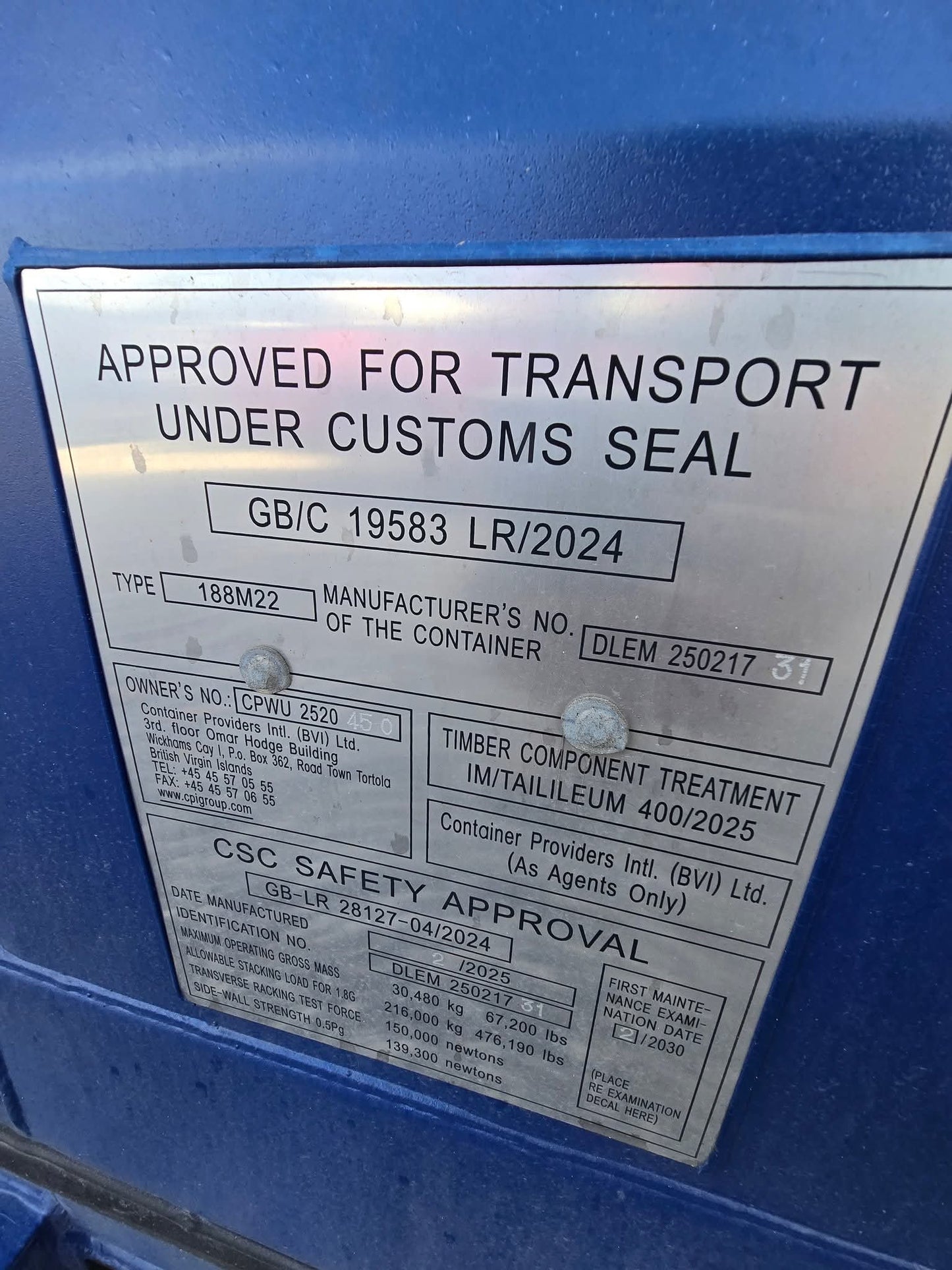 Ny 20 fods container