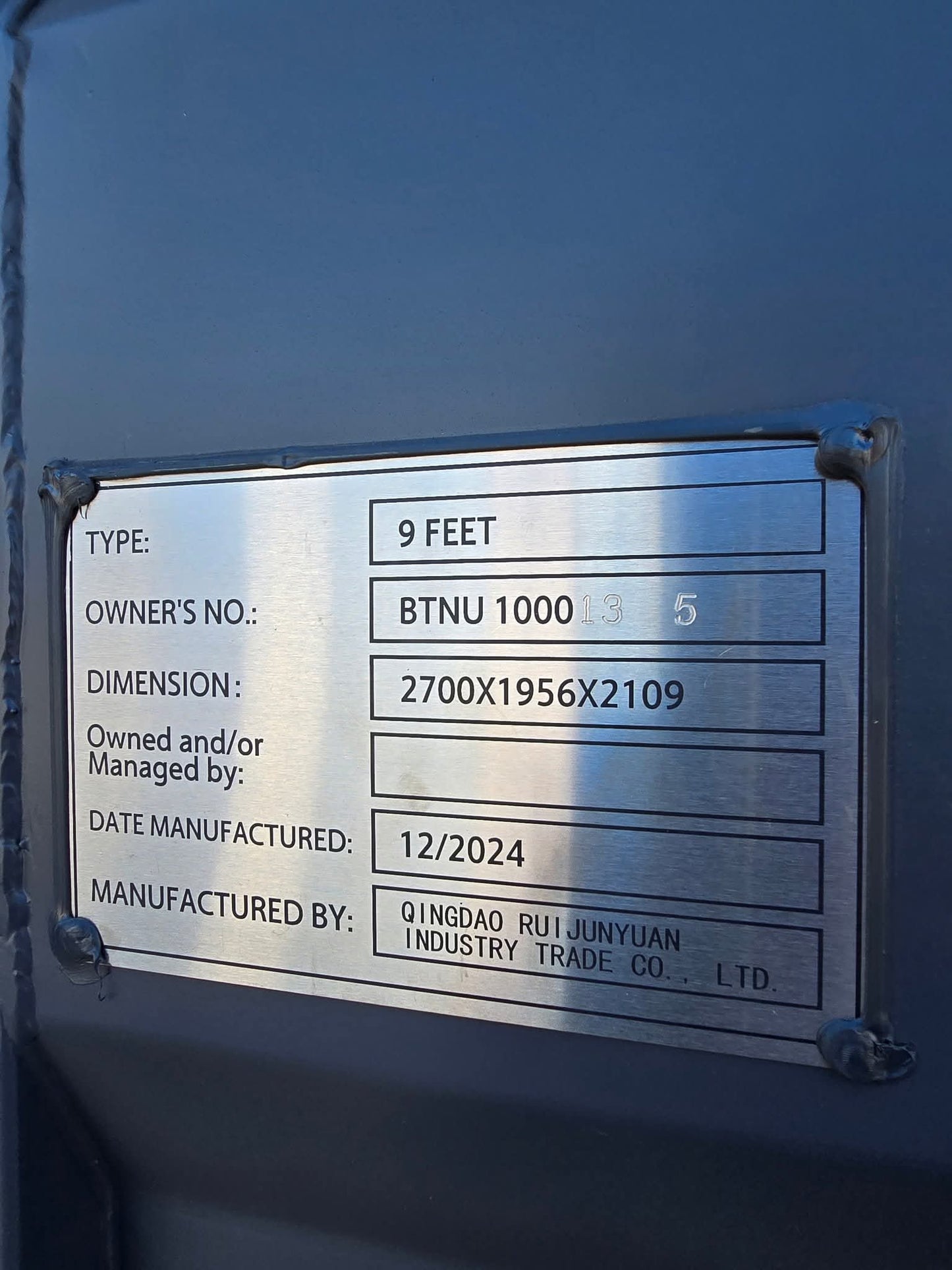Nye 8, 9 og 10 fods containere