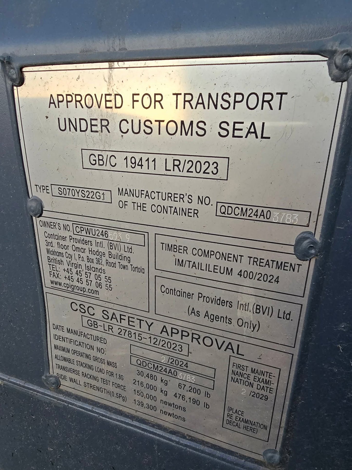 Ny 20 fods container